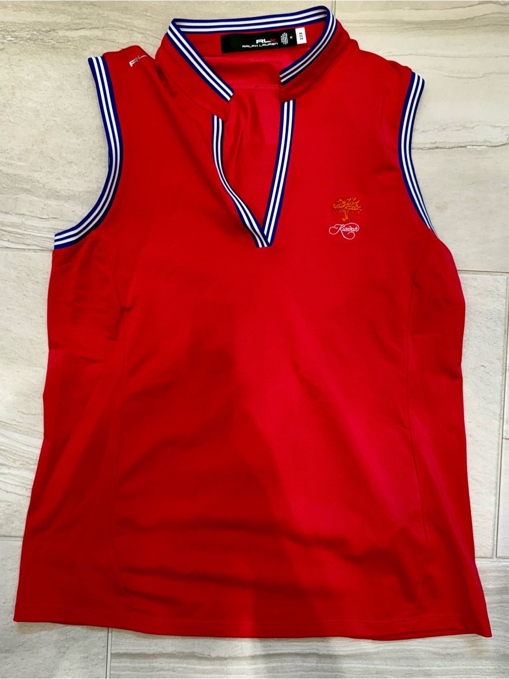 Sleeveless Womens’ Polo Top with Contrast Trim
